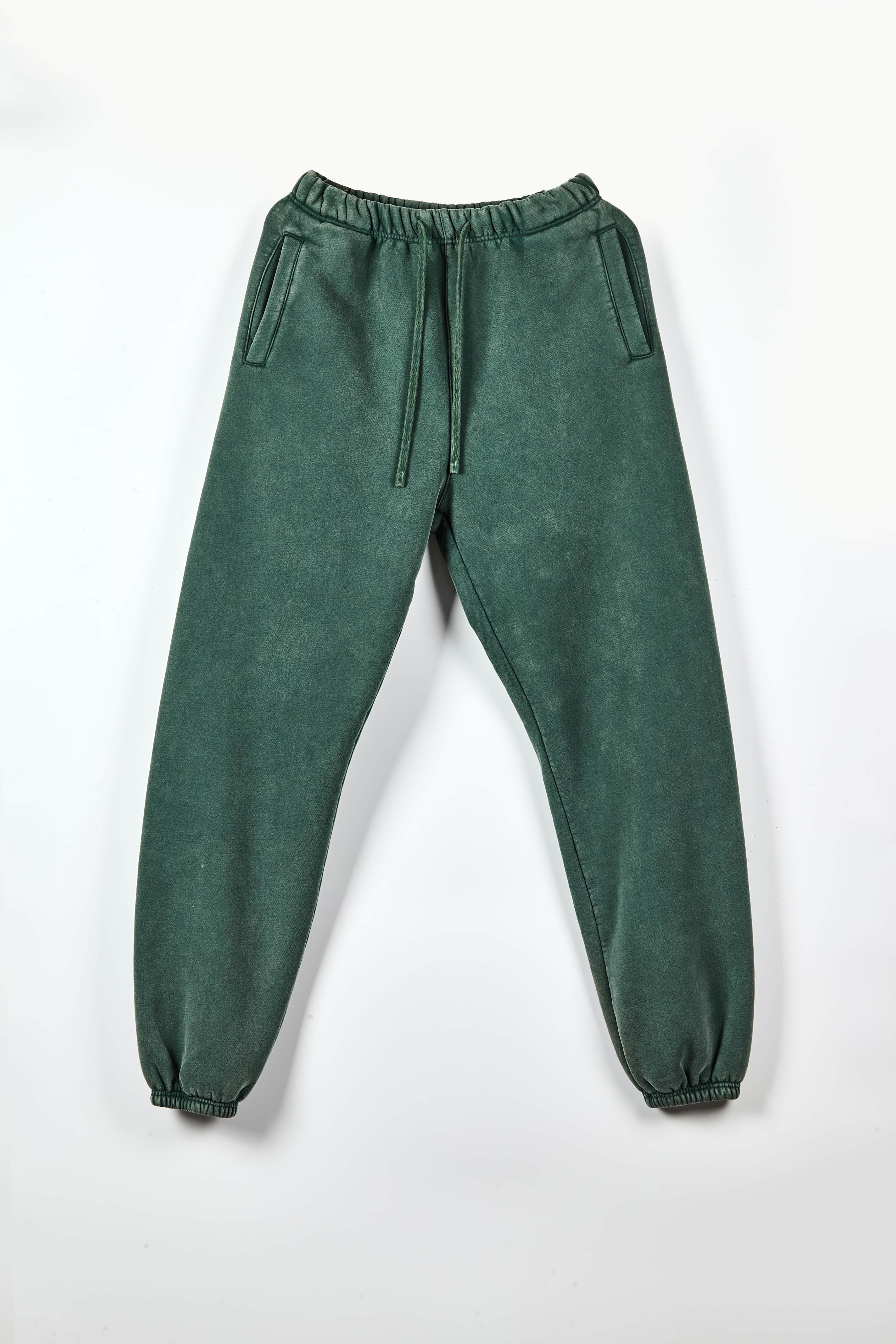 Vintage Washed Green Sweatpants - Relaxed Fit Jogger Pants